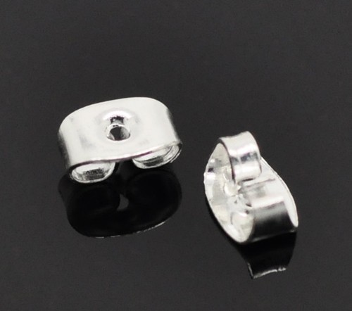 Silver rose gold earring - earring, backs