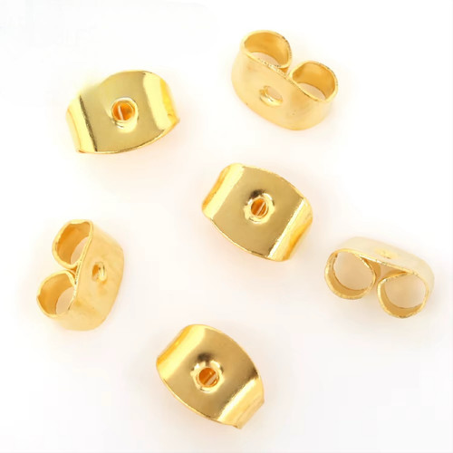 Gold colour earring - gold, backs