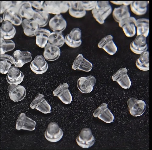 Soft plastic earring backs 4mm - soft,