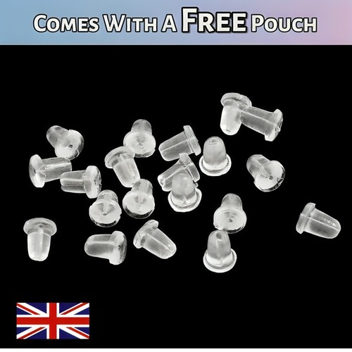 Clear soft silicone earring - clear,