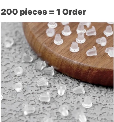 200pcs silicone earring backs - 200pcs,