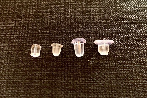 Rubber earring backs sizes - rubber,