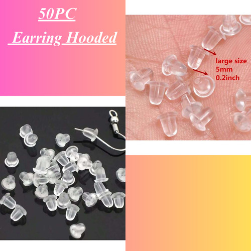 Soft clear earring backs - earring,