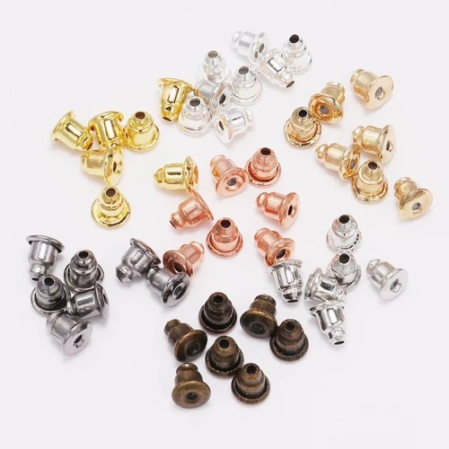 Metal bullet earring push - metal,